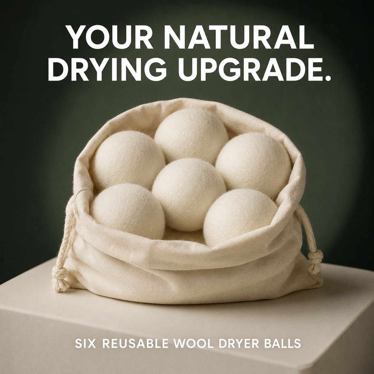 Reusable Wool Dryer Balls – Natural & Organic, 6 Pack